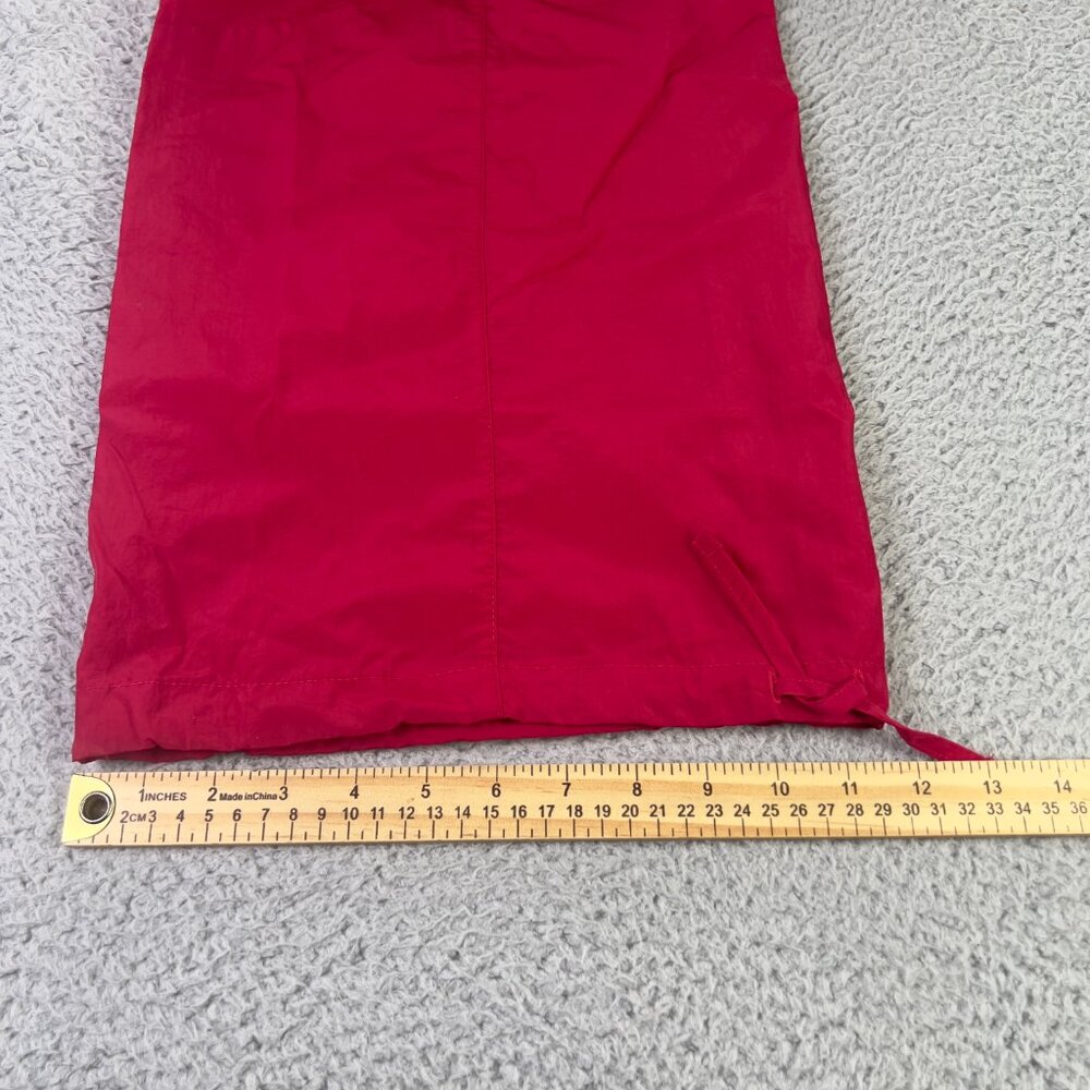 Nike Air Jordan Cargo Pants Womens XS Pink Red Wide Leg Windbreaker Nylon Y2K - Picture 11 of 11